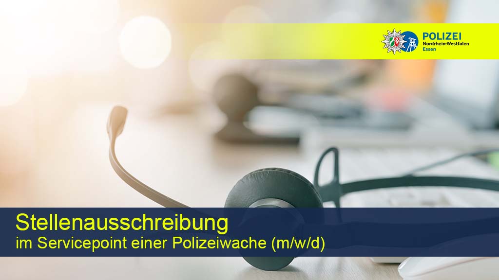 Bild Stellenausschreibung im Servicepoint einer Polizeiwache