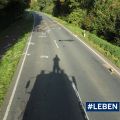 Unfallstelle von oben mit Kennzeichnungen auf der Fahrbahn